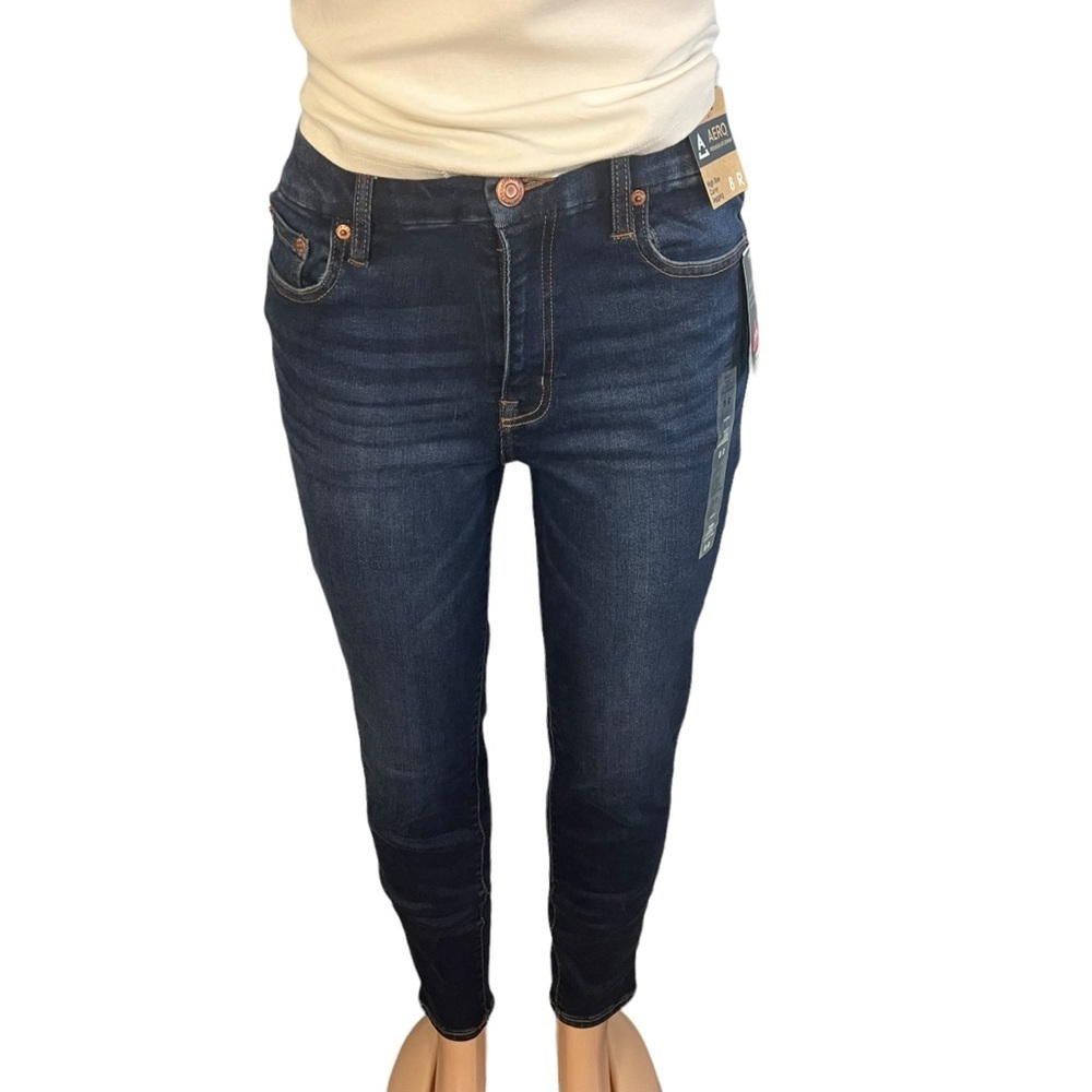 Aeropostale High Rise Curvy Jegging Blue Denim - Picture 2 of 7